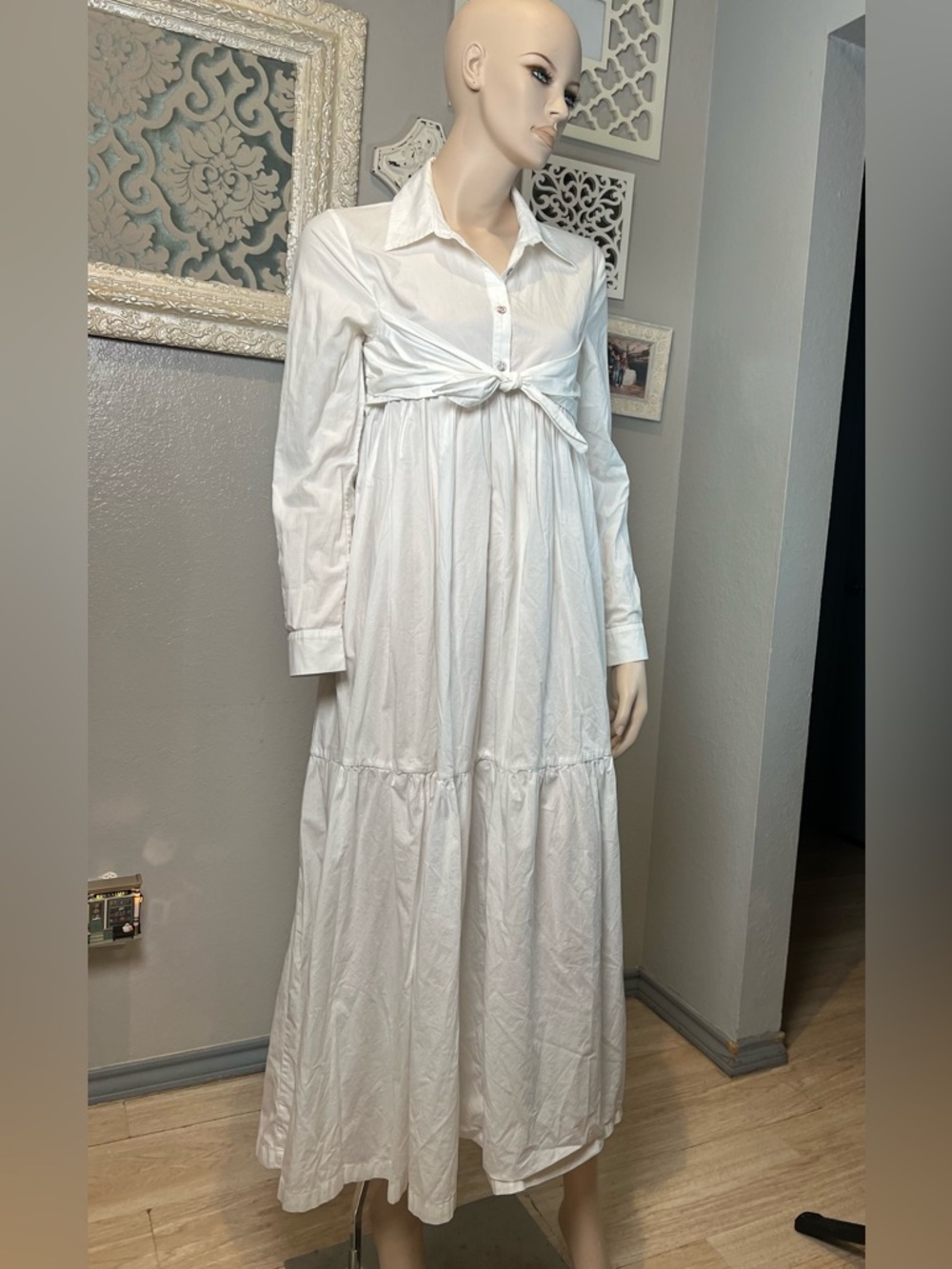 Mara Hoffman White Tie-Front Maxi Dress - Picture 5 of 10